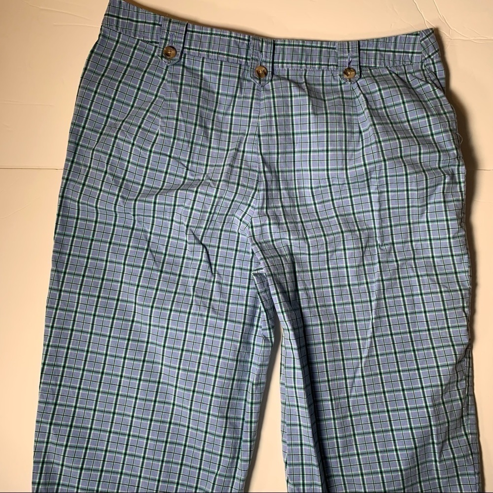 White Stag blue plaid stretch capris pants size 12 - Picture 5 of 10